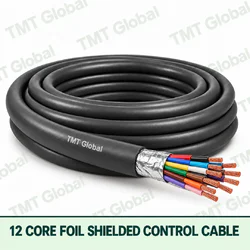 TMT Global 12 core Foil Shielded Control Cable, with 12 visible copper conductors; foil shielded.