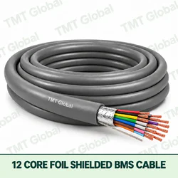 TMT Global 12 Core Foil Shielded BMS Cable product cable with 12 clearly visible conductors; foil shielded.
