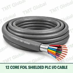 TMT Global 12 core foil shielded PLC I/O cable, with 12 visible copper conductors.