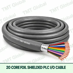 TMT Global 20 core foil shielded PLC I/O cable, with 20 visible copper conductors.