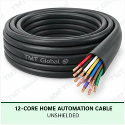 TMT Global 12 core unshielded home automation cable, with 12 colored copper conductors.