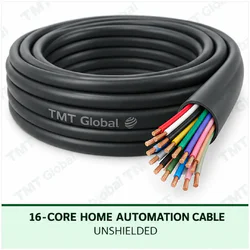 TMT Global 16 core unshielded home automation cable, with 16 colored copper conductors.