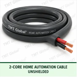 TMT Global 2 core unshielded home automation cable, with 2 colored copper conductors.