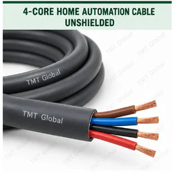 TMT Global 4 core unshielded home automation cable, with 4 colored copper conductors.