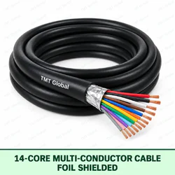 TMT Global 14 core foil shielded multi-conductor cable, with 14 individually insulated copper conductors.