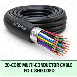 TMT Global 20 core foil shielded multi-conductor cable, with 20 individually insulated copper conductors.