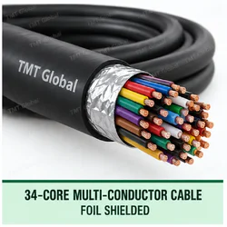 TMT Global 34 core foil shielded multi-conductor cable, with 34 individually insulated copper conductors.