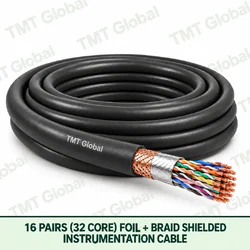 TMT Global 16 pair 32 core foil and braid shielded instrumentation cable, with twisted pairs visible