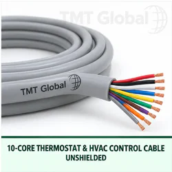TMT Global 10 core unshielded thermostat and HVAC control cable, with 10 insulated copper conductors.