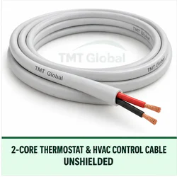 TMT Global 2 core unshielded thermostat and HVAC control cable, with 2 insulated copper conductors.