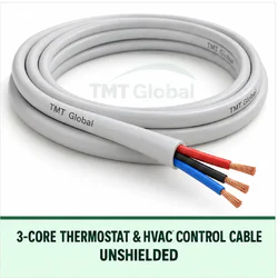 TMT Global 3 core unshielded thermostat and HVAC control cable, with 3 insulated copper conductors.