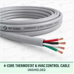 TMT Global 4 core unshielded thermostat and HVAC control cable, with 4 insulated copper conductors.
