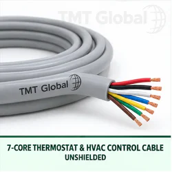 TMT Global 7 core unshielded thermostat and HVAC control cable, with 7 insulated copper conductors.