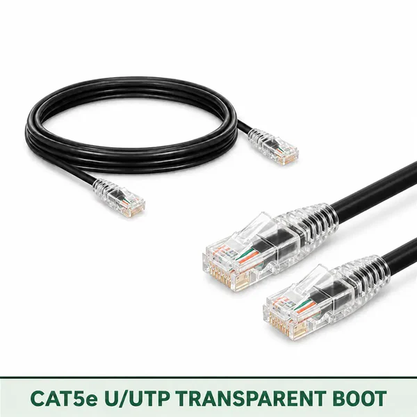 Cat5e U/UTP 5X4RMULXXX Series | 24 AWG Transparent Network Patch Cord black color
