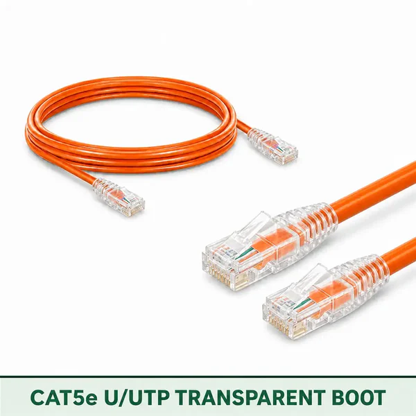 Cat5e U/UTP 5X4RMULXXX Series | 24 AWG Transparent Network Patch Cord orange color