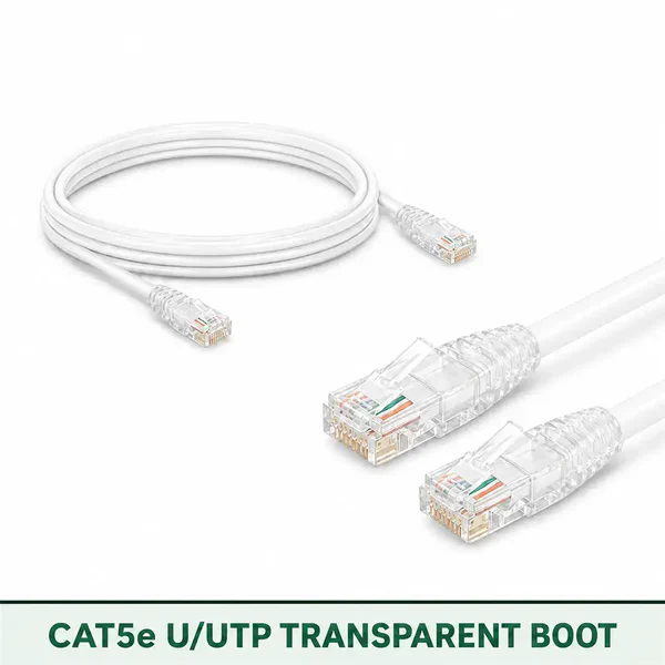 Cat5e U/UTP 5X4RMULXXX Series | 24 AWG Transparent Network Patch Cord white color
