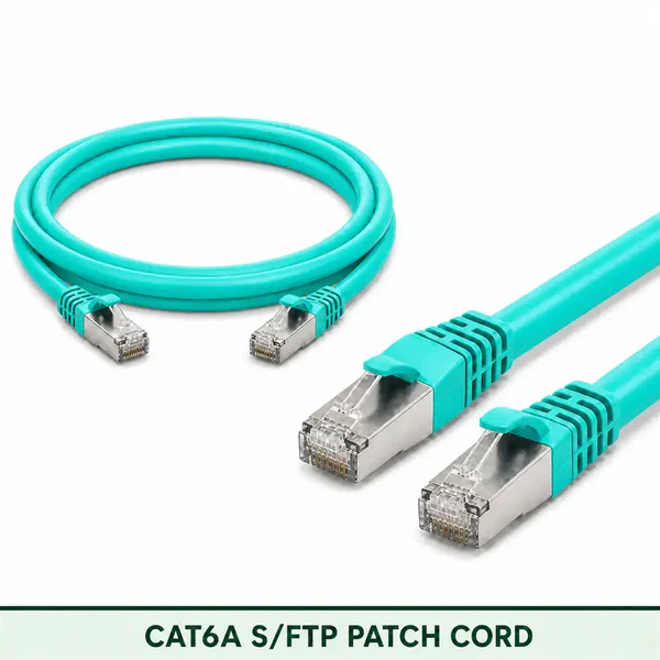 Cat6A S/FTP 6A3SBSLXXX Series | 23 AWG Network Patch Cord aqua color