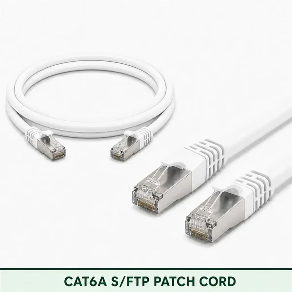 Cat6A S/FTP 6A3SMSLXXX Series | 23 AWG Network Patch Cord white color