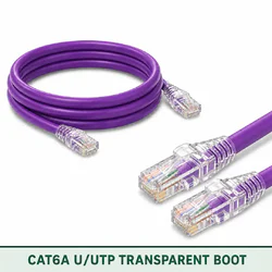 Cat6A U/UTP 6A3RMULXXX Series | 23 AWG Transparent Network Patch Cord violet color